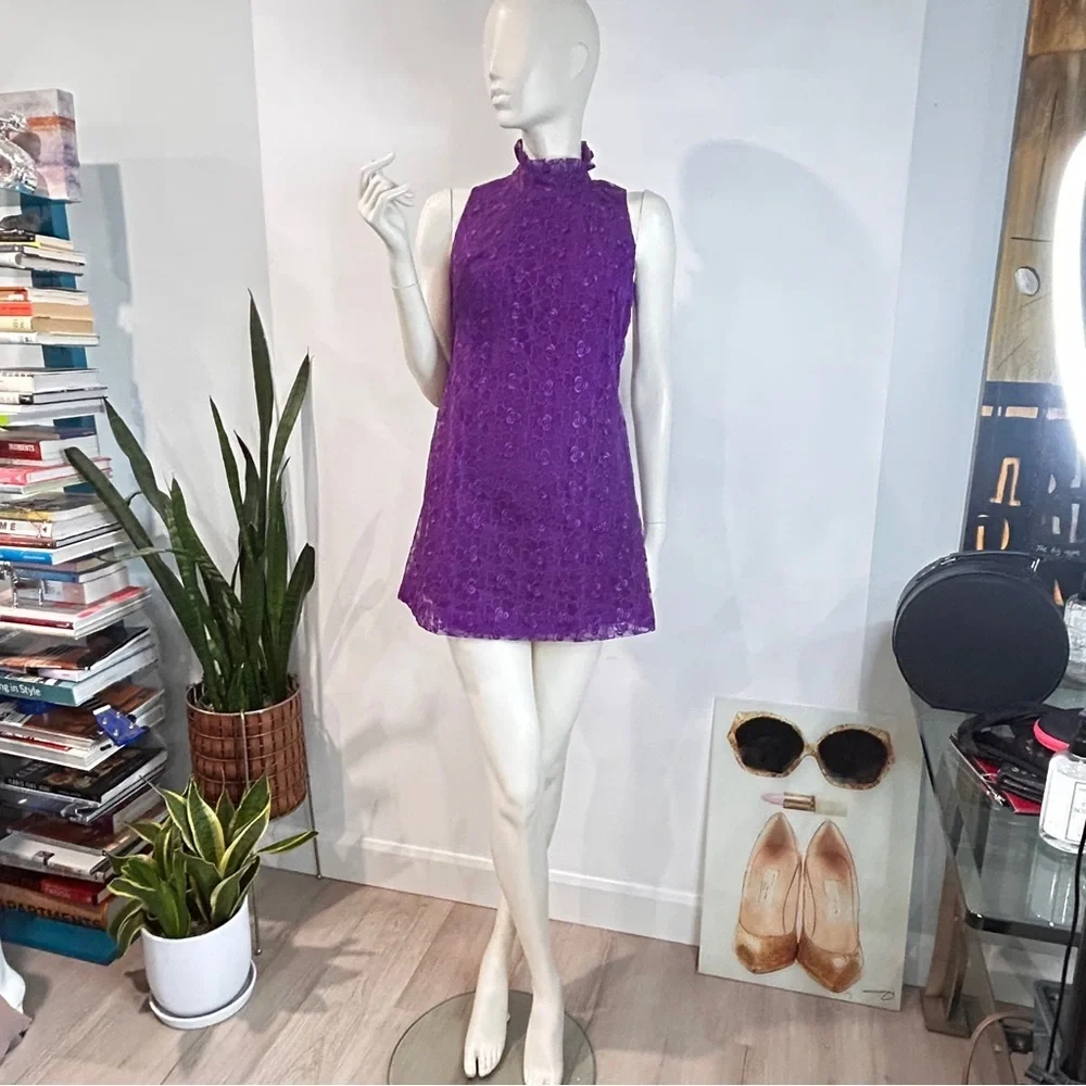 Late 60s Vintage Micro Mini Party Dress - Picture 4 of 17